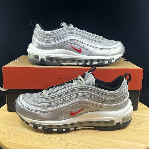 Women's Nike Air Max 97 OG “Metallic Silver/Varsity Red”Multi Size DQ9131-002 - Picture 1 of 9